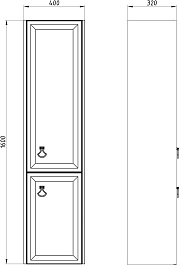 ASB-Woodline Шкаф пенал Риола 40 R белый – фотография-10
